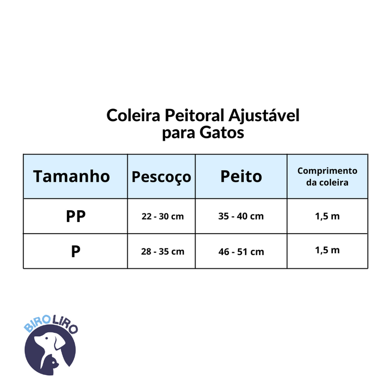 Coleira Peitoral Ajustável para Pets
