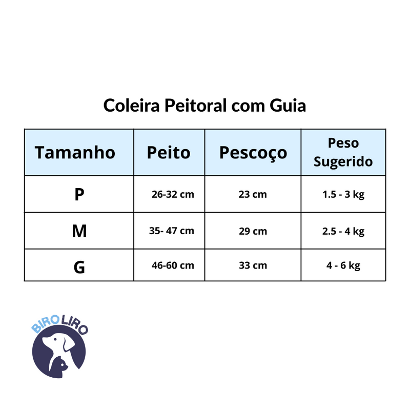Coleira Peitoral com Guia