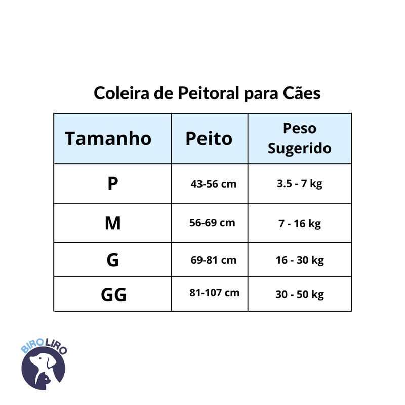 Coleira de Peitoral para Cães