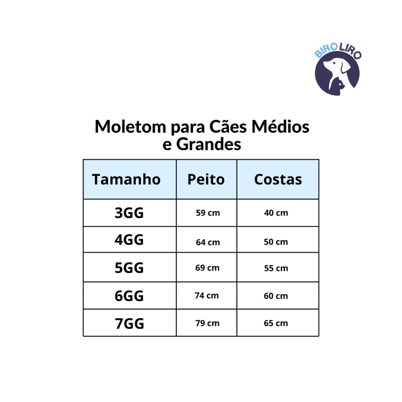 Moletom para Cães Médios e Grandes
