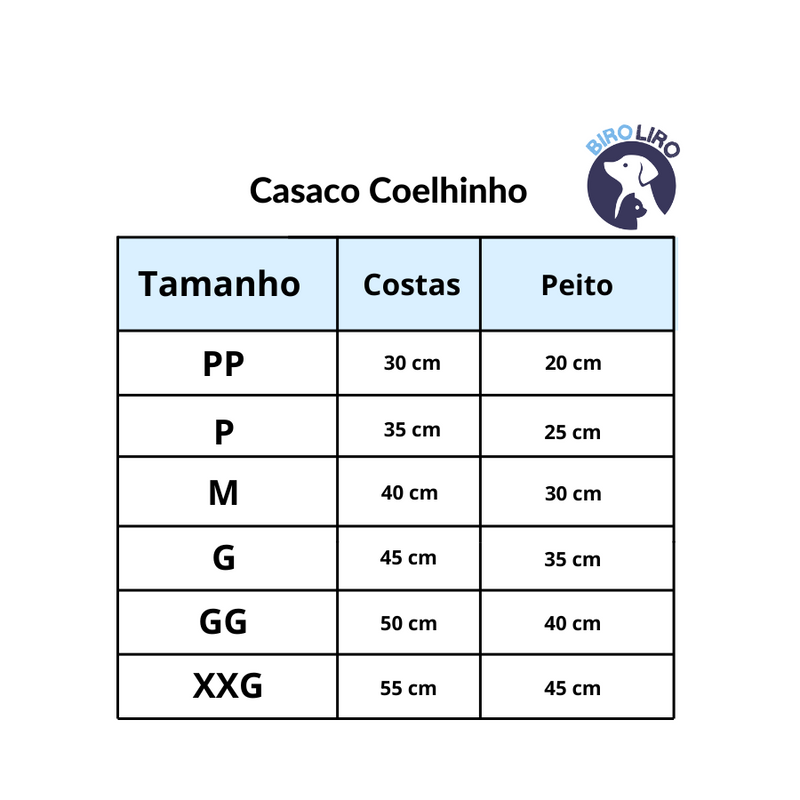 Casaco Coelhinho para Gatos e Cães Pequenos