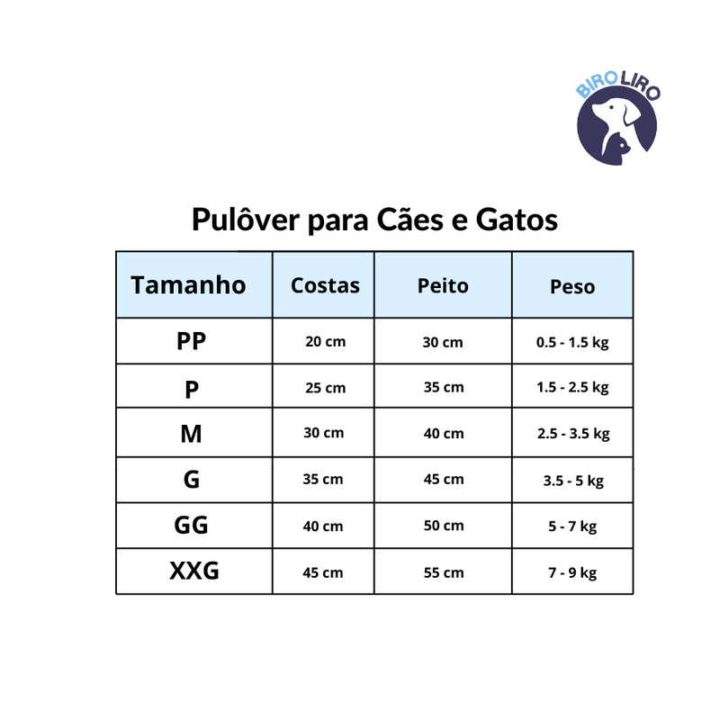 Pulôver para Cães e Gatos