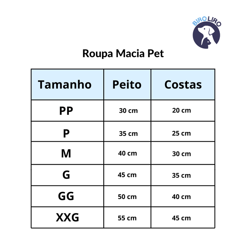 Roupa Macia Pet
