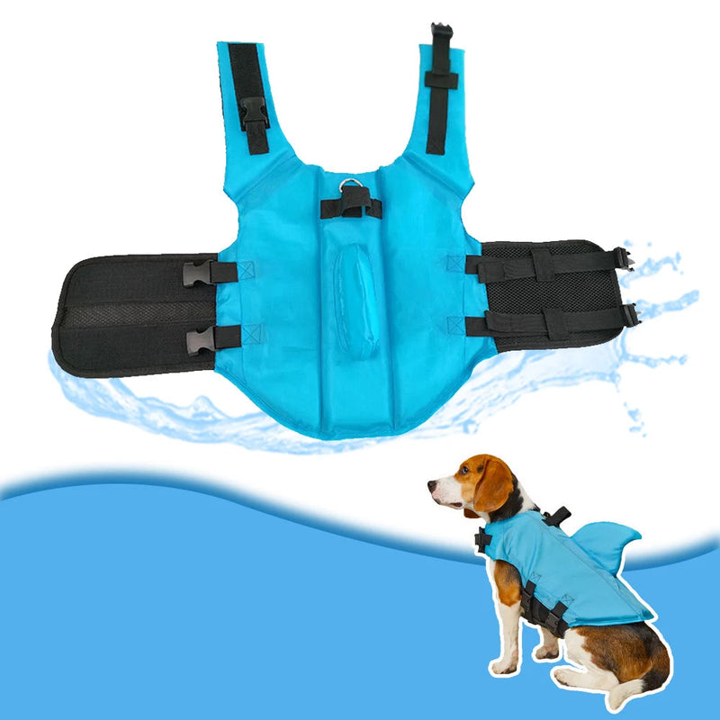 Colete Salva-Vidas para Cães - Estilo Tubarão